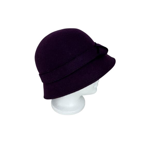 "Target" Purple Wool Womens Hat One Size Cloche Hat Flapper Warm Classy Sexy - Picture 1 of 13